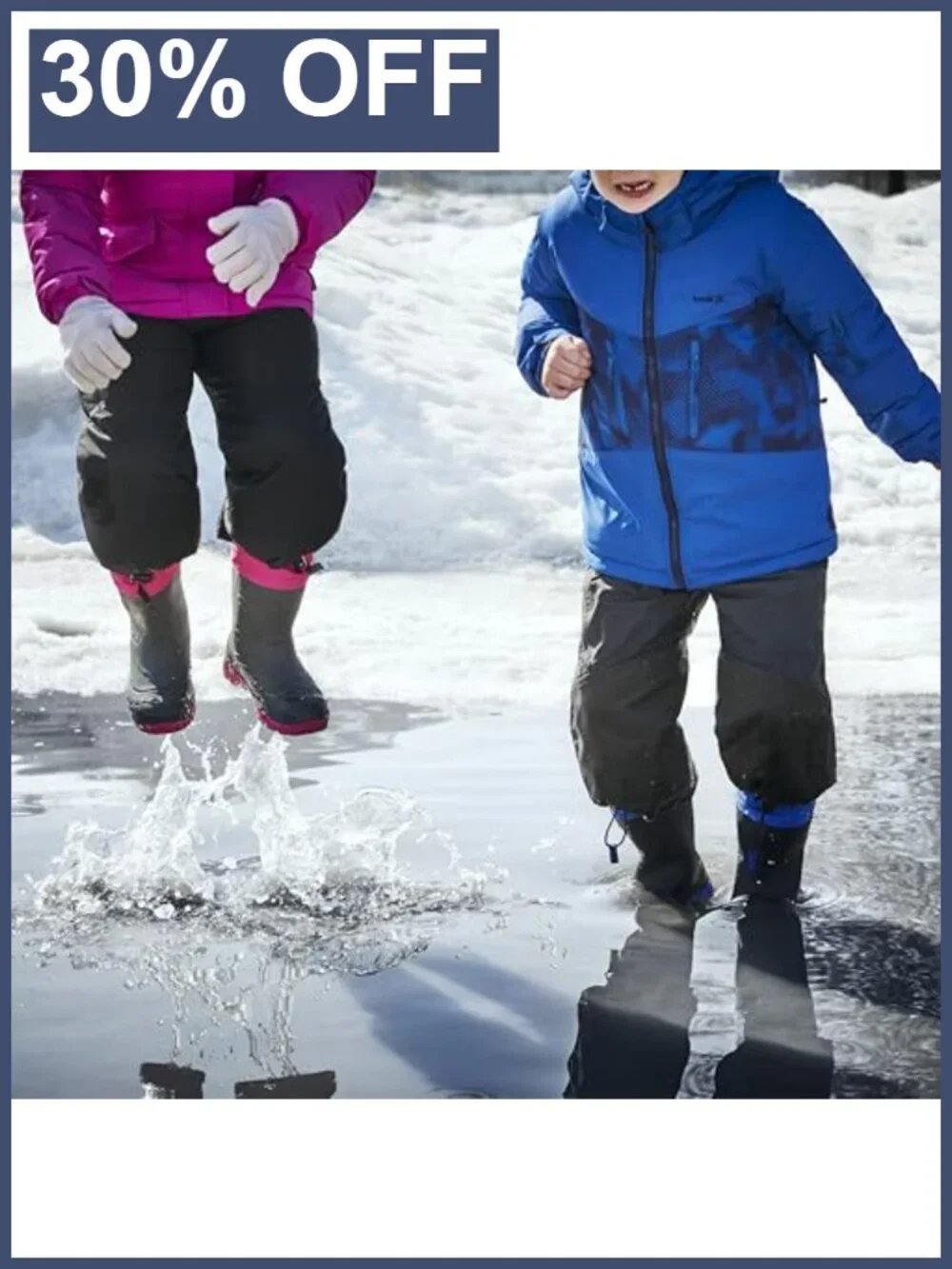 Kids Snow Boots Waterproof Insulated Mid-Calf Winter Outdoor